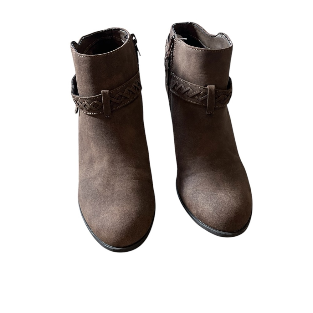 Women's Brown Braided Ankle Booties bohemian, fairycore, western, cozycore - Picture 5 of 6